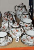 AN EARLY 20TH CENTURY JAPANESE PORCELAIN TEA SET, hand painted eggshell porcelain, decorated with