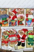 TWO BOXED SETS OF FOUR DANBURY MINT CHRISTMAS TEDDY BEARS, comprising 2017 collection and 2018
