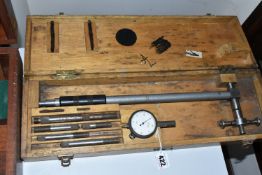 A CASED MERCER INTERNAL BALL GAUGE, .0005'', model no 801 T, in a wooden case (1) (Condition Report: