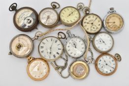 A SELECTION OF POCKET WATCHES, to include a manual wind, open face 'Ingersoll' gold plated watch, in