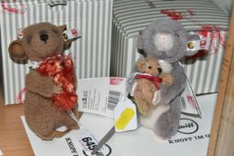 TWO BOXED STEIFF LIMITED EDITION MICE WITH TEDDY BEARS, comprising Maggy Mouse with Teddy Bear no