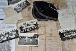 AN ENGLAND JUNIOR INTERNATIONAL FOOTBALL ASSOCIATION CAP, awarded to Mr. Harold Cheese for the match