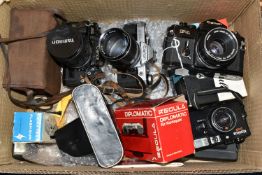 VINTAGE CANON PHOTOGRAPHIC EQUIPMENT ETC, to include a Canon F1 camera body fitted with a Canon 50mm