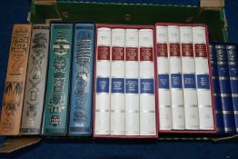 ONE BOX OF FOLIO BOOKS, to include Captain Cook's Voyages 1768-1779, The Conquest Of Mexico, The