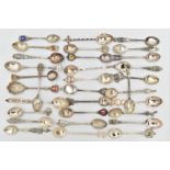 ASSORTED COLLECTABLE CONTINETAL TEASPOONS, assorted spoons with marks to include 925, 800, 900,