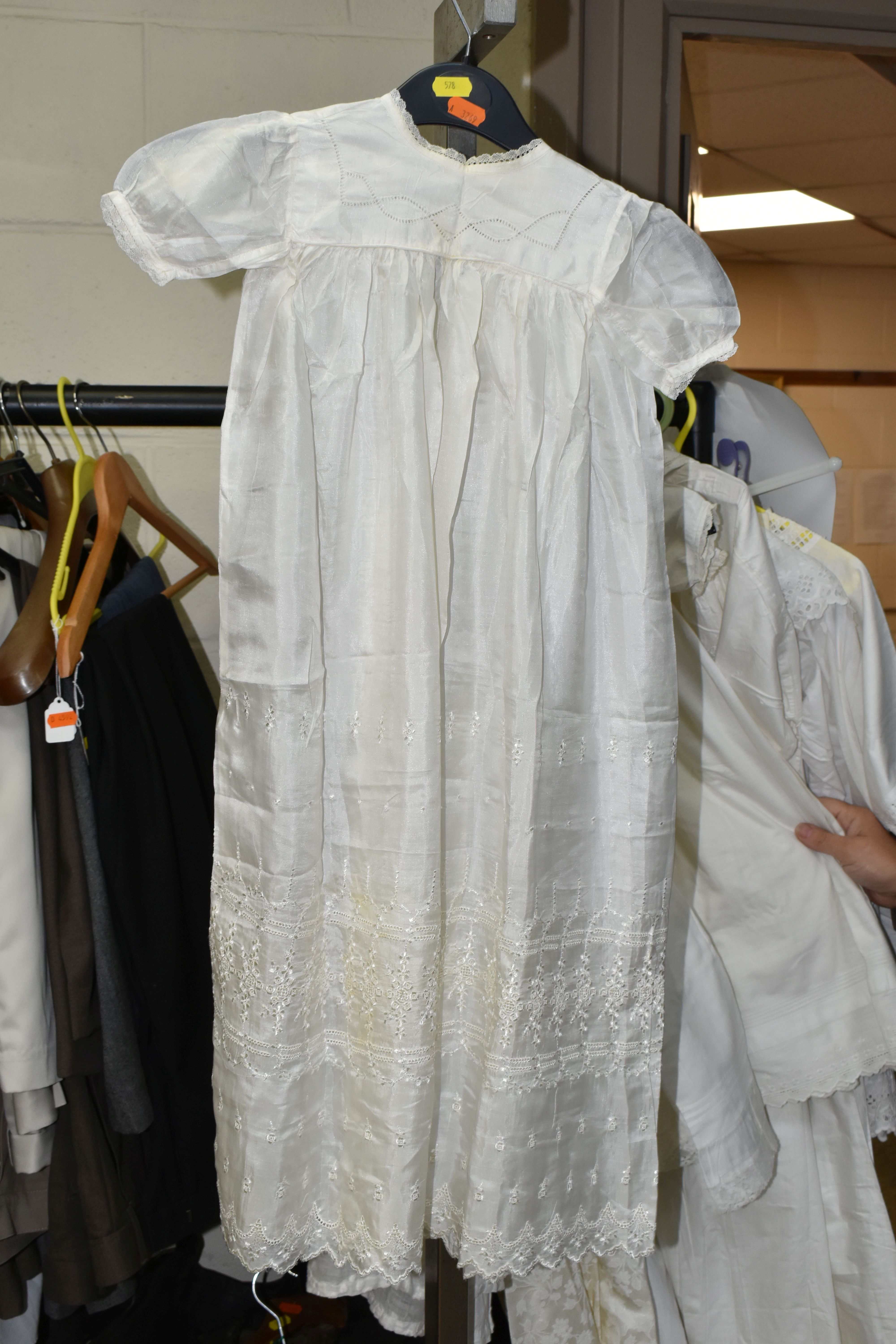 TWO BOXES AND LOOSE VINTAGE CLOTHING, to include a large quantity of Victorian cotton and handmade - Image 6 of 20