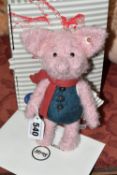A BOXED STEIFF LIMITED EDITION 'DISNEY CHRISTOPHER ROBIN PIGLET', the Piglet character made from