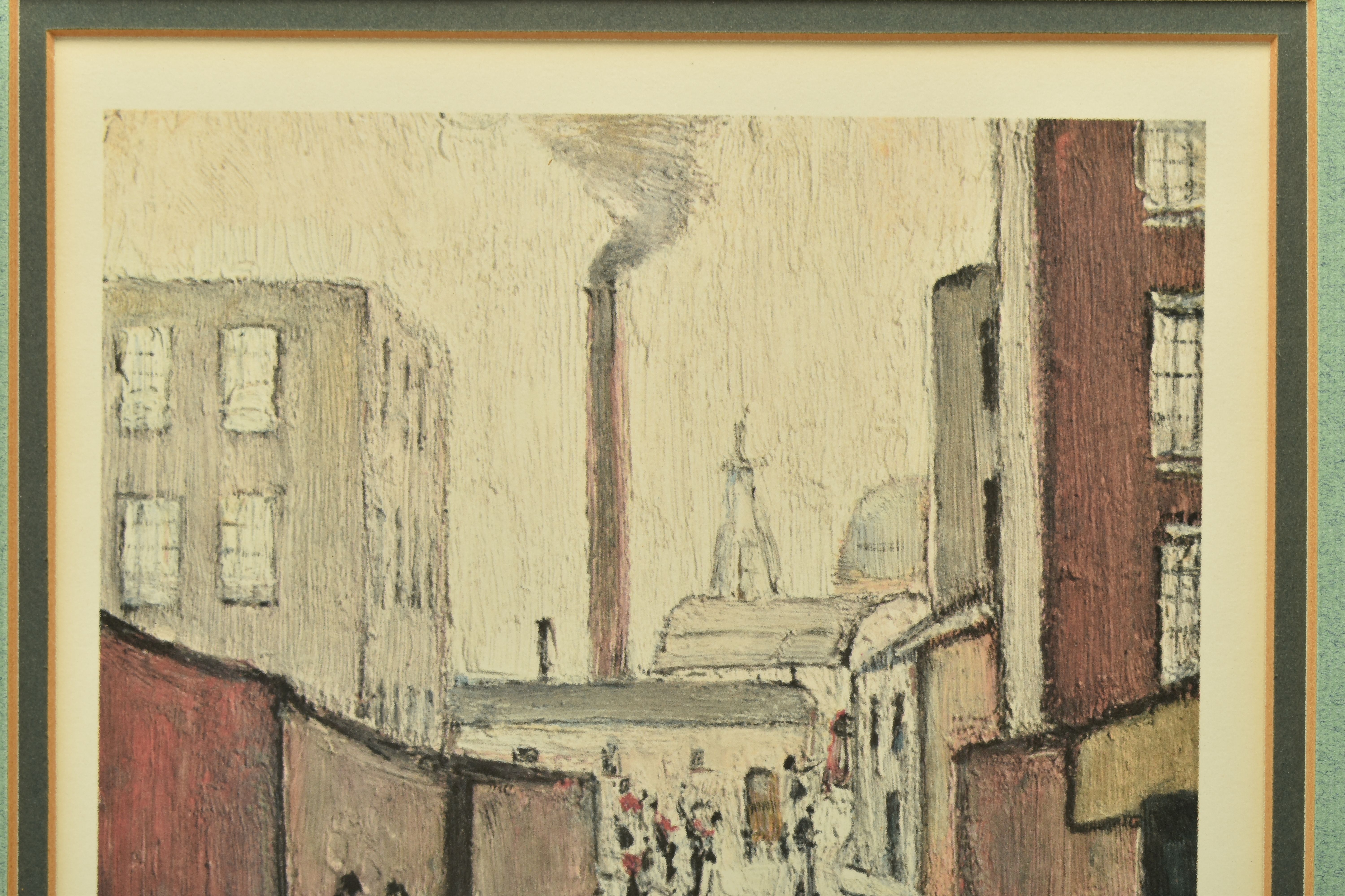 LAURENCE STEPHEN LOWRY (BRITISH 1887-1976) 'STREET SCENE', a depiction of figures going about - Image 6 of 11