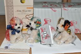 THREE BOXED LIMITED EDITION MINIATURE STEIFF TEDDY BEARS, comprising 'Molly Dog 1927', 400964 red