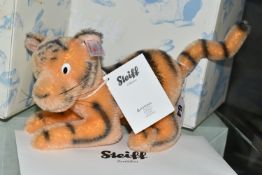 A BOXED STEIFF LIMITED EDITION 'TIGGER', the Winnie the Pooh character with black and apricot mohair
