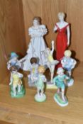 A GROUP OF ROYAL WORCESTER FIGURES, to include modern Days of the Week series: Monday Boy, Tuesday