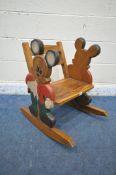 A NOVELTY MICKEY MOUSE CHILDS ROCKING CHAIR, width 48cm x depth 62cm x height 67cm (condition