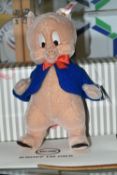 A BOXED STEIFF LIMITED EDITION 'PORKY PIG', the character with pale pink mohair and cotton covering,