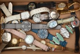 A BOX OF ASSORTED WRISTWATCHES, to include a ladies mother of pearl dial, Citizen Eco-Drive,