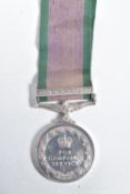 A QEII CAMPAIGN SERVICE MEDAL WITH BORNEO CLASP AWARD TO A MEMBER OF THE ROYAL NAVY, it is name to