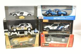 SIX BOXED METAL DIECAST 1:18 SCALE MODEL CARS, to include a IXO Ford Sierra RS Cosworth 1000 Lakes