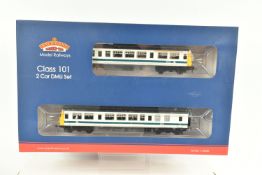 A OO GAUGE BACHMANN BRANCHLINE TWO CAR PACK, Class 101 DMU in BR Refurbished White and Blue with