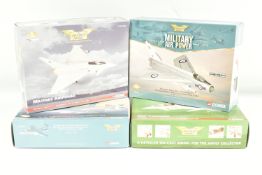 FOUR BOXED CORGI AVIATION ARCHIVES 1:72 SCALE MODEL AIRCRAFTS, to include a Ltd Edition
