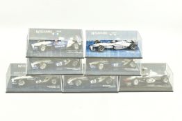 SEVEN MINICHAMP 1.43 SCALE DIECAST MODELS, to include a Williams F1 BMW RW26 JP Montoya, model no.