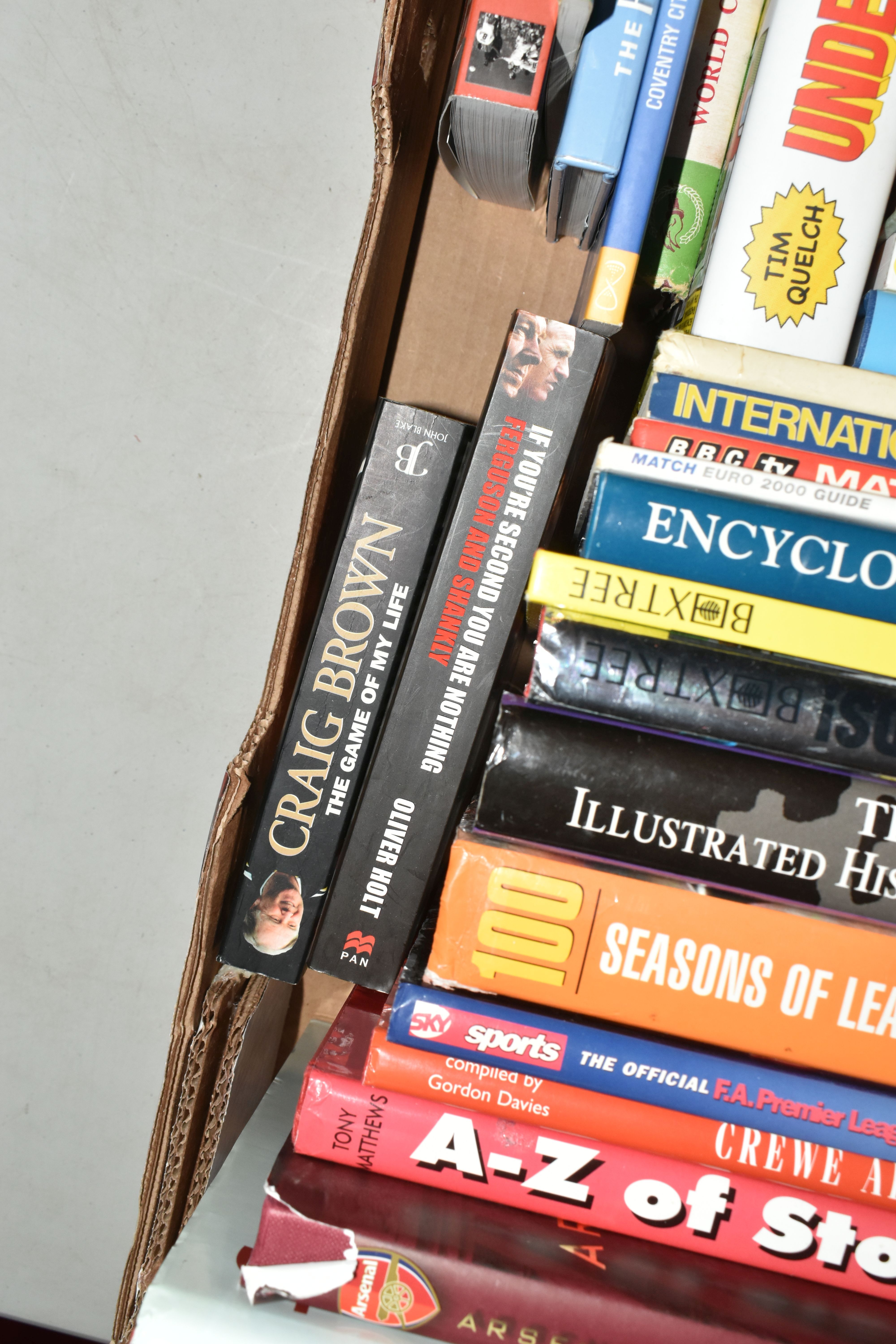 TWO BOXES OF FOOTBALL INTEREST HARDBACK AND PAPERBACK BOOKS, approximately seventy two titles - Image 12 of 13