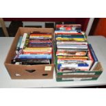 TWO BOXES OF FOOTBALL INTEREST HARDBACK AND PAPERBACK BOOKS, approximately sixty nine titles