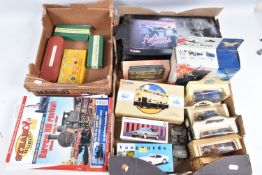 A QUANTITY OF ASSORTED DIECAST FIGURES AND VEHICLES ETC., to include two boxed Dinky Toys O gauge