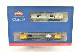 A BOXED OO GAUGE BACHMANN BRANCHLINE TWIN PACK, Class 37, no. 37905 & 37906 in Railfreight Grey,