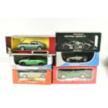 SIX BOXED METAL DIECAST MODEL CARS, to include an Autoart 1:18 scale Bentley Speed 8 LeMans, model
