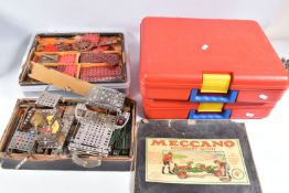 A QUANTITY OF ASSORTED MECCANO, to include the remains of boxed Accessory Outfits 3A and 4A,
