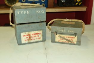 TWO AIR MINISTRY COMPASSES IN THEIR FITTED CARRY BOXES, the first a Type P4A aircraft compass,