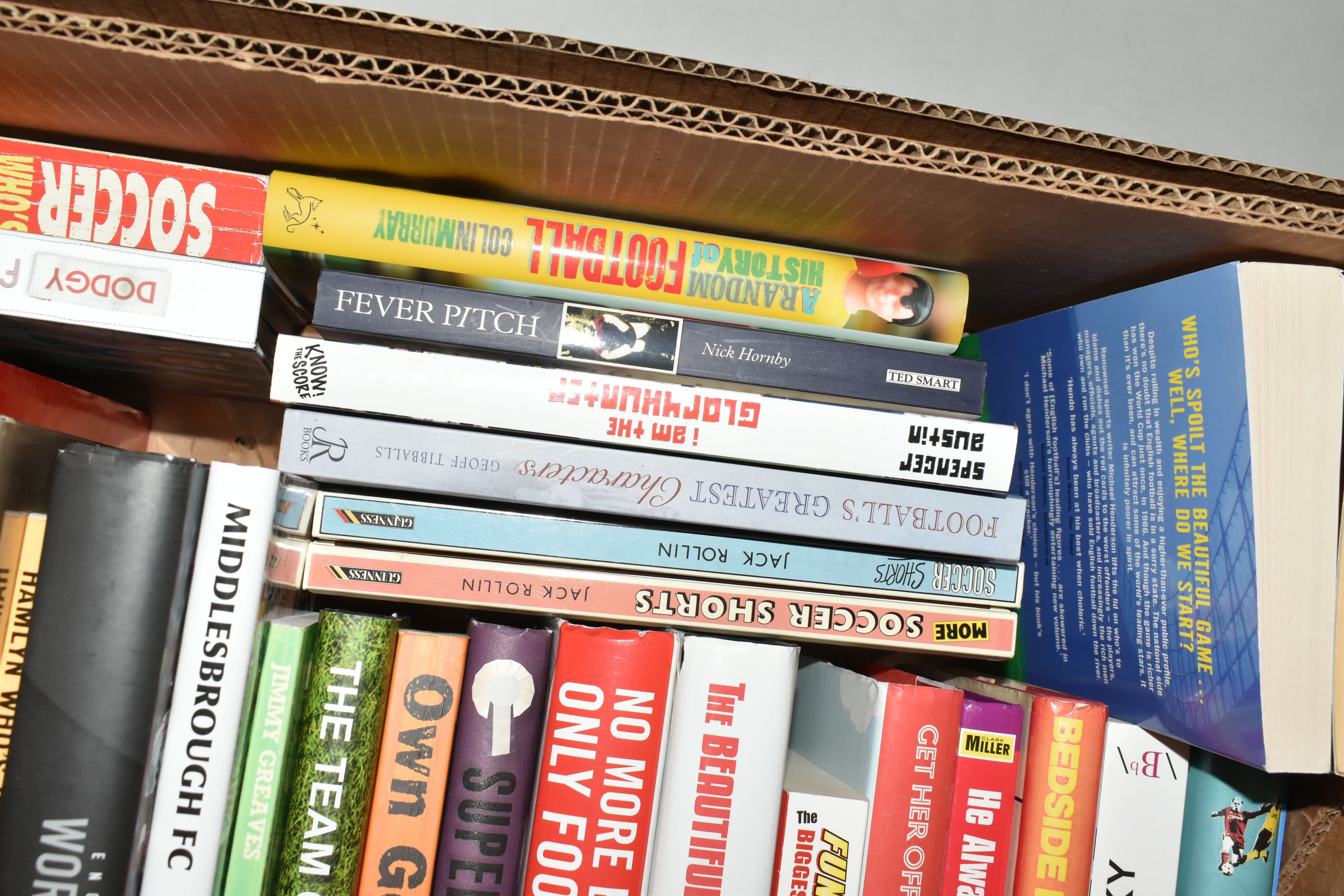 TWO BOXES OF FOOTBALL INTEREST HARDBACK AND PAPERBACK BOOKS, approximately seventy two titles - Image 6 of 13