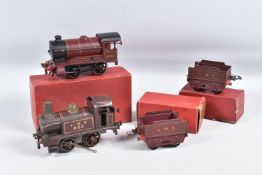 A BOXED HORNBY O GAUGE NO.501 LOCOMOTIVE, No.5600, L.M.S. maroon livery (sans serif version),