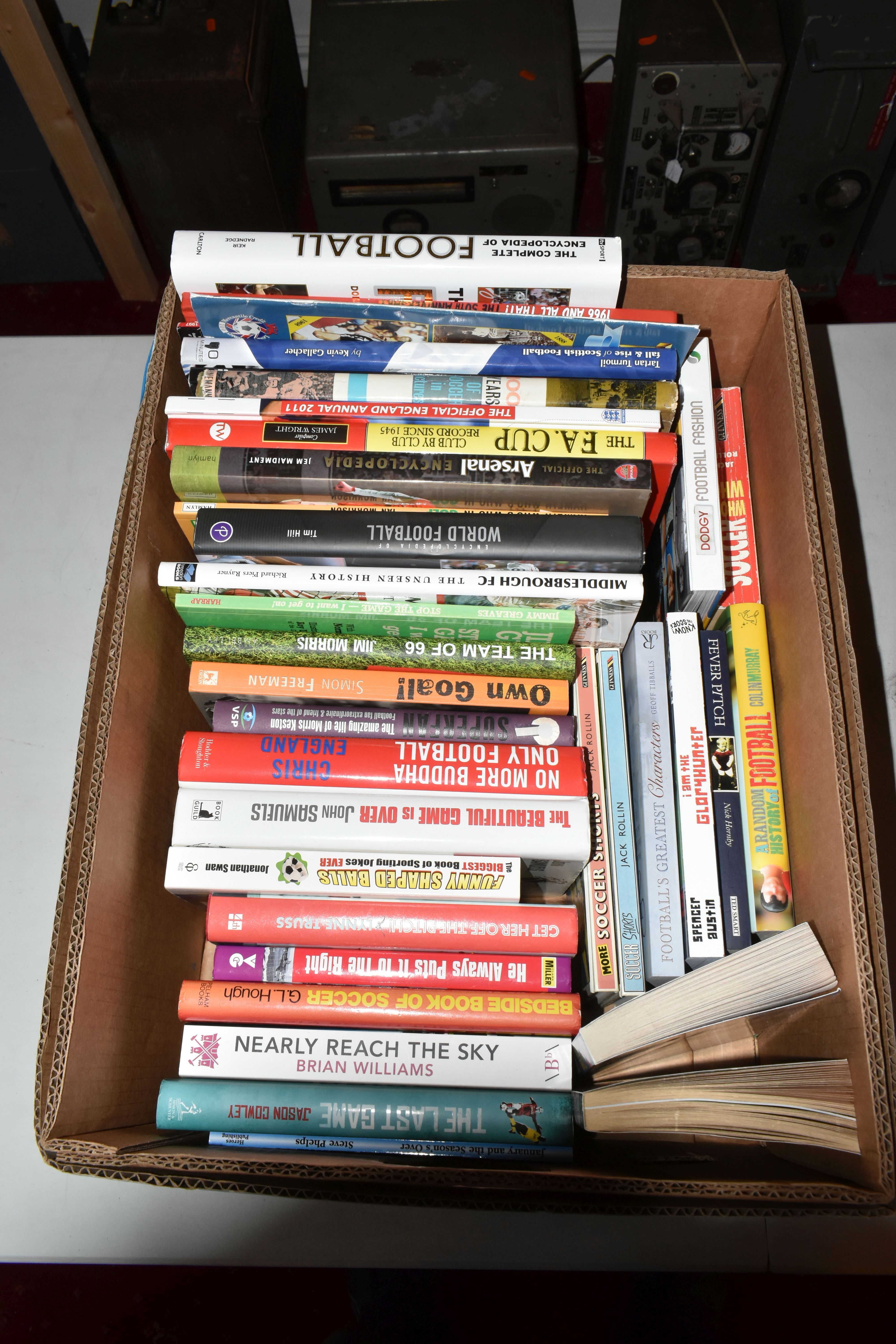 TWO BOXES OF FOOTBALL INTEREST HARDBACK AND PAPERBACK BOOKS, approximately seventy two titles - Image 2 of 13