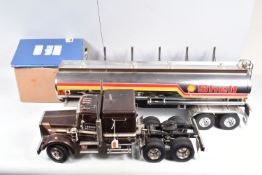A CONSTRUCTED TAMIYA 1/14 SCALE RADIO CONTROL KING HAULER TRACTOR TRUCK KIT, not tested, requires