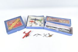 A BOXED DINKY TOYS AEROPLANES GIFT SET, No.40, in the blue box with red and green label to lid,