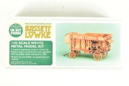 A BOXED UNBUILT BASSETT LOWKE RANSOMES THRESHING MACHINE WHITE METAL KIT, 1/43 scale, contents not