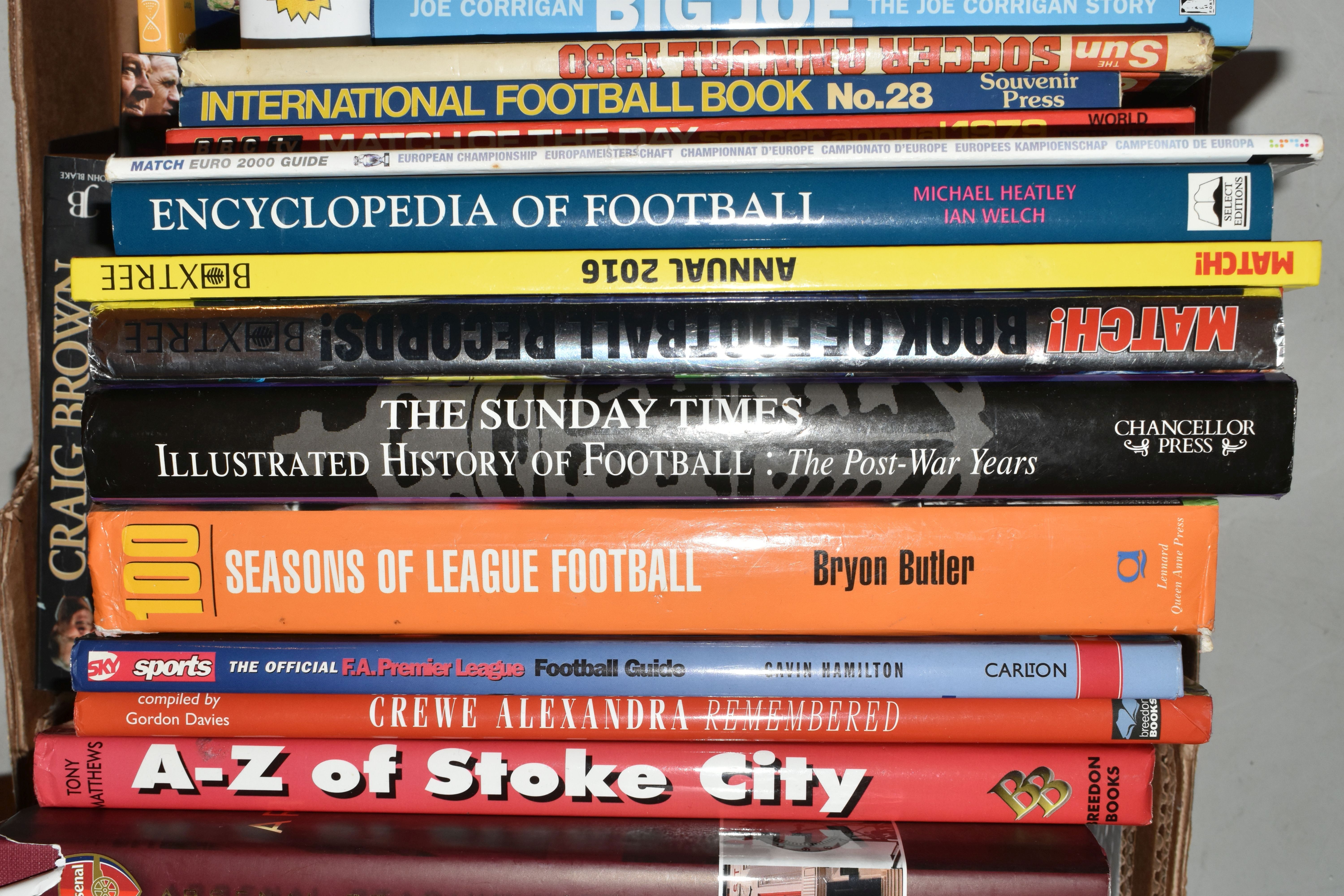 TWO BOXES OF FOOTBALL INTEREST HARDBACK AND PAPERBACK BOOKS, approximately seventy two titles - Image 10 of 13