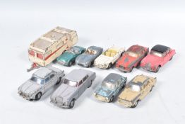 A QUANTITY OF UNBOXED AND ASSORTED PLAYWORN TRI-ANG SPOT-ON DIECAST VEHICLES, to include Bentley