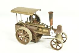 A SCRATCHBUILT LIVE STEAM TRACTION ENGINE, not tested, mainly of brass construction, appears largely