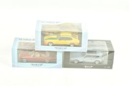 THREE BOXED NEO 1:43 SCALE RESIN MODEL CARS, to include a Daimler XJ Mark III Double Six