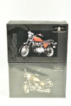 TWO BOXED MINICHAMPS CLASSIC BIKE SERIES 1:12 SCALE MODELS, to include a Suzuki GT 750J water cooled