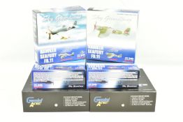 A COLLECTION OF FOUR SKY GUARDIANS AND TWO GEMINI ACES 1:72 SCALE DIECAST MODEL AIRCRAFTS, the first