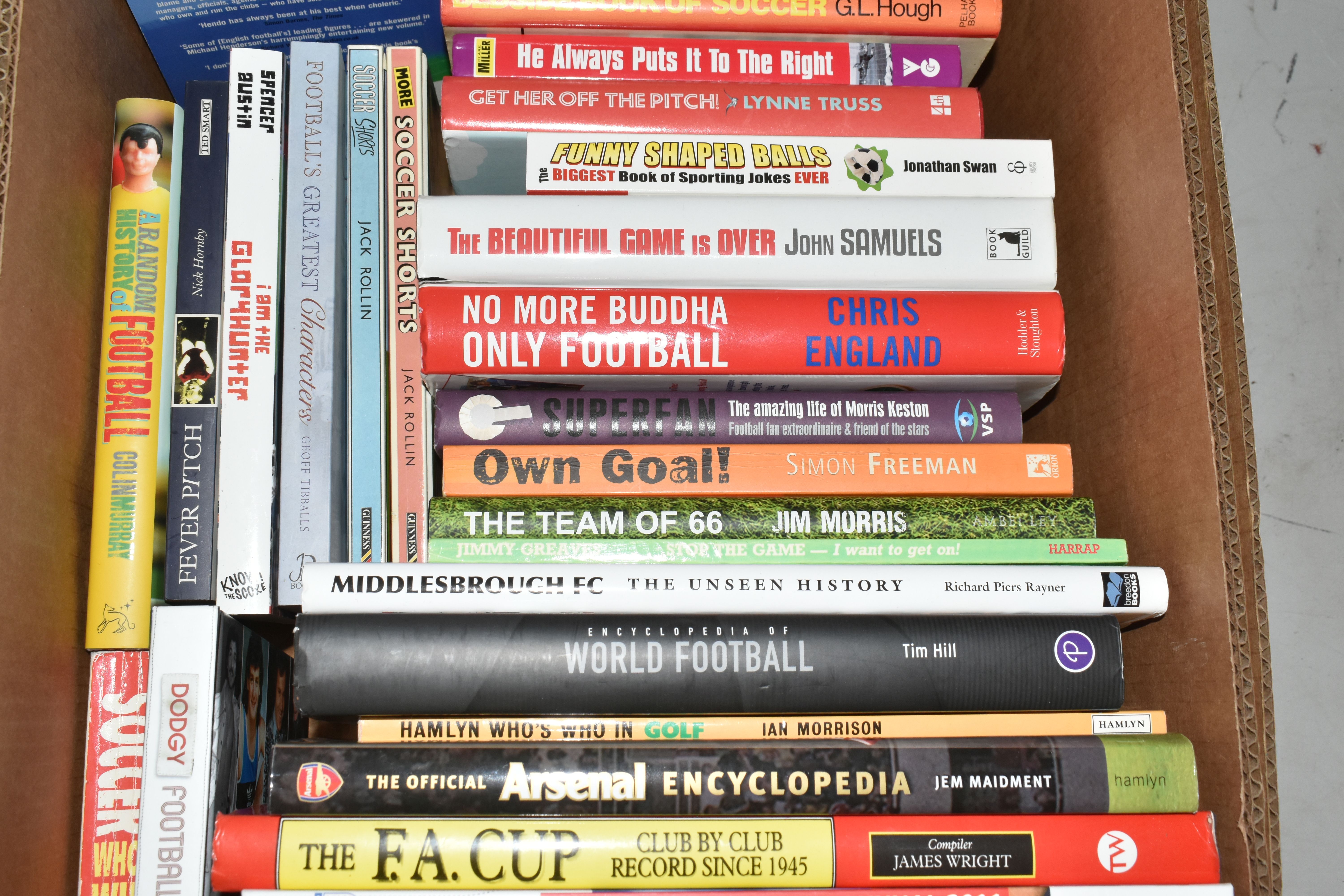 TWO BOXES OF FOOTBALL INTEREST HARDBACK AND PAPERBACK BOOKS, approximately seventy two titles - Image 4 of 13