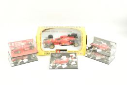 SIX BOXED DIECAST MODEL FORMULA 1 FERRARI RACE CARS, to include a 1:43 scale Minichamps Ferrari
