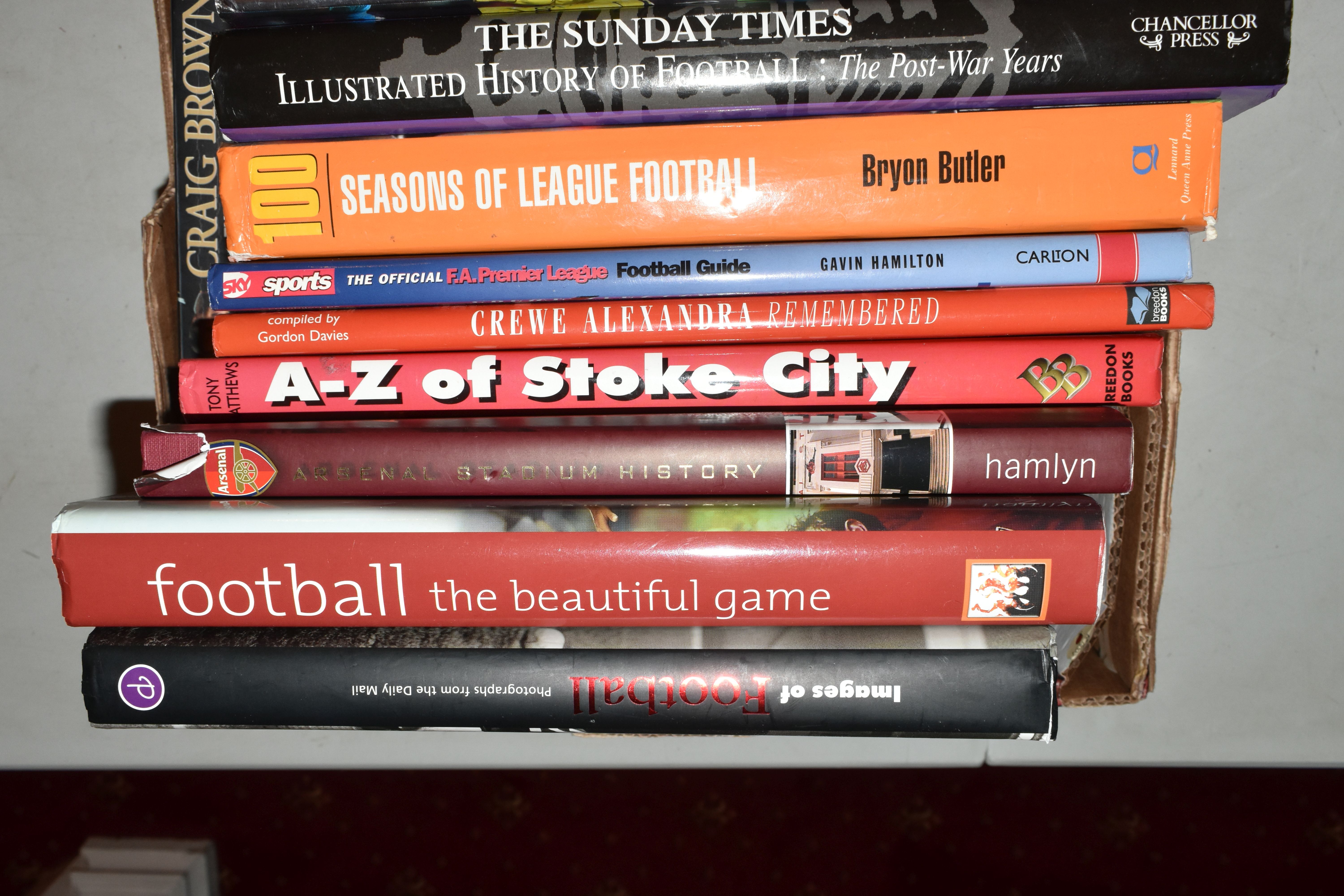 TWO BOXES OF FOOTBALL INTEREST HARDBACK AND PAPERBACK BOOKS, approximately seventy two titles - Image 9 of 13