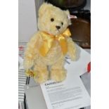 A BOXED LIMITED EDITION STEIFF - ELIZA 'THE SPRING SWAROVSKI BEAR', yellow mohair, 207/3000,