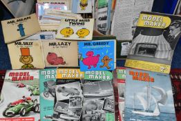 TWO BOXES OF MR. MEN BOOKS AND MODEL MAKER MAGAZINES, to include a large collection of 1950s and