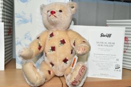 A BOXED STEIFF LIMITED EDITION 'JERUSALEM' MUSICAL BEAR, with blond mohair and cotton 'fur'