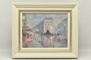 CHARLES ROWBOTHAM (BRITISH CONTEMPORARY) 'PICADILLY LIGHTS', a modern impressionist style London