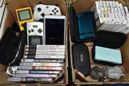 NINTENDO AND PLAYSTATION HANDHELDS AND VIDEO GAMES, includes a 3DS, 3DS XL, DS Lite, PSP, Gameboy